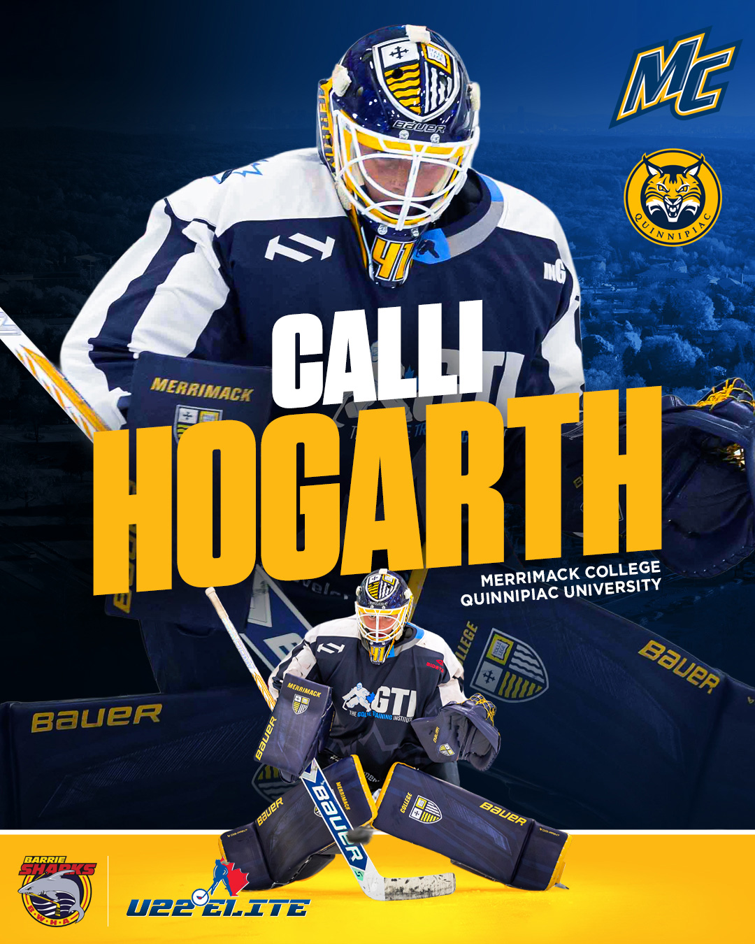 Calli Hogarth Quinnipiac University, NCAA Barrie Jr. Sharks, U22 Elite